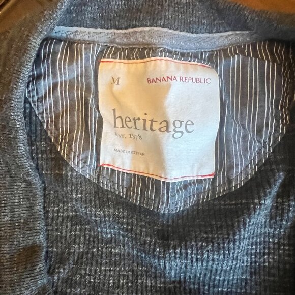 Banana Republic Men's Medium Gray Stripe Button Cardigan - Picture 2 of 6